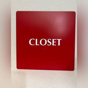 12" X12" CLOSET Sign - ADA Compliant 2 Braille Text Acrylic Sign